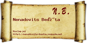 Nenadovits Beáta névjegykártya